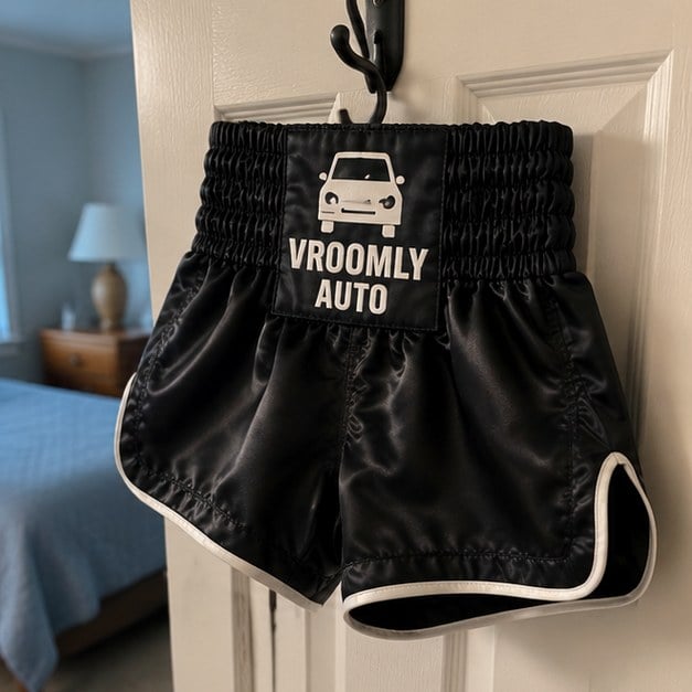 Customer photo of custom Muay Thai shorts